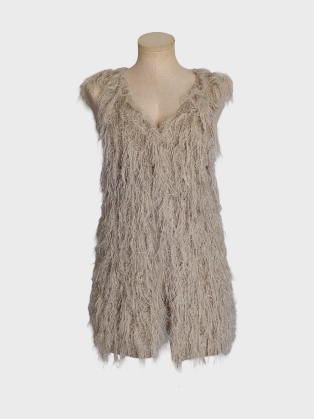 Elan Shaggy Eyelash Knit Long Vest